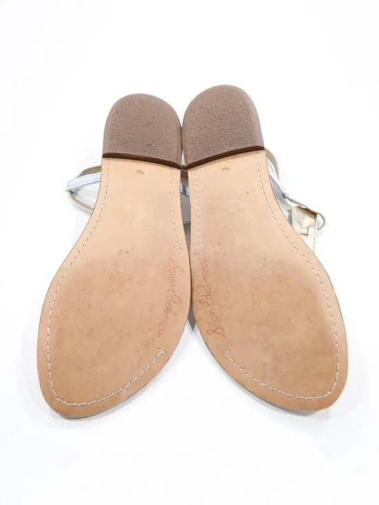 Sam Edelman Gigi Light Blue Patent Leather Lightweight Flat Thong Sandals - 9.5 - Picture 7 of 7